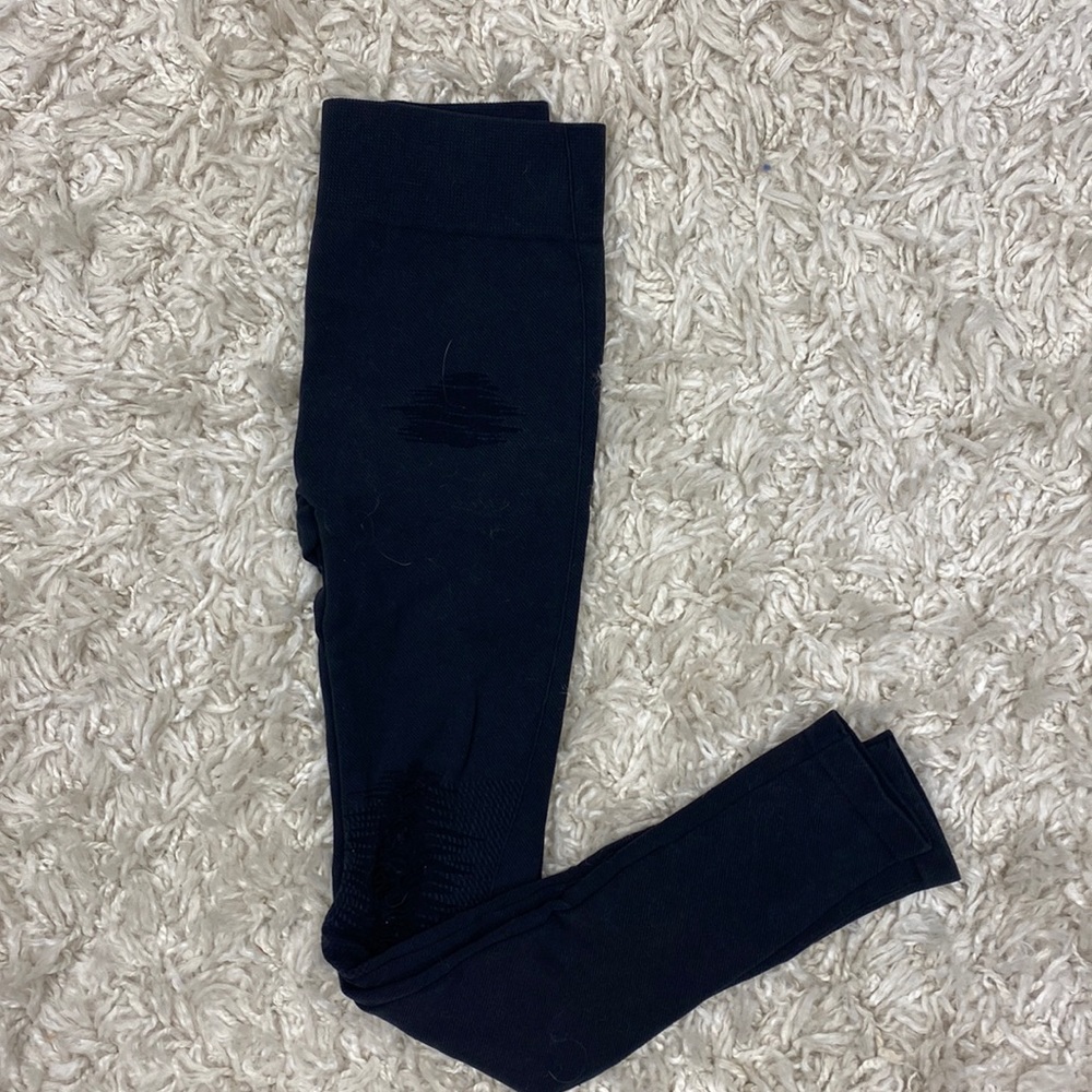 Black distressed leggings
